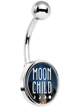 Load image into Gallery viewer, Moon Child Belly Ring
