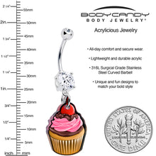 Load image into Gallery viewer, Double Gem Valentine Cupcake Dangle Belly Ring by Onyx O
