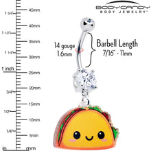 Load image into Gallery viewer, Acrylicious Taco Dangle Belly Ring by Onyx O
