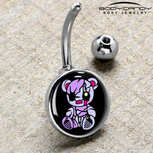 Load image into Gallery viewer, Attitude Teddy Bear Belly Ring by Onyx O
