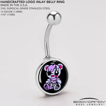 Load image into Gallery viewer, Attitude Teddy Bear Belly Ring by Onyx O
