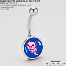 Load image into Gallery viewer, Adorable Axolotl Belly Ring by Onyx O
