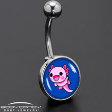 Load image into Gallery viewer, Adorable Axolotl Belly Ring by Onyx O
