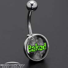 Load image into Gallery viewer, Logo Baked Stoner Belly Ring by Onyx O
