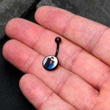 Load image into Gallery viewer, Black Anodized Titanium Custom Photo Belly Ring
