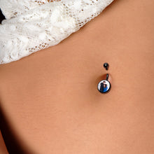 Load image into Gallery viewer, Black Anodized Titanium Custom Photo Belly Ring
