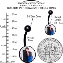 Load image into Gallery viewer, Black Anodized Titanium Custom Photo Belly Ring
