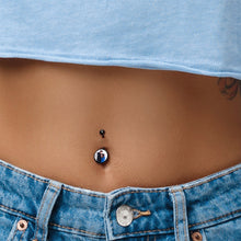 Load image into Gallery viewer, Black Anodized Titanium Custom Photo Belly Ring
