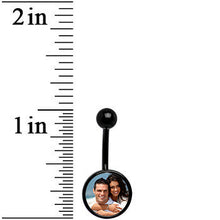 Load image into Gallery viewer, Black Anodized Titanium Custom Photo Belly Ring
