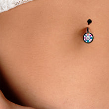 Load image into Gallery viewer, Watercolor Feathers Just Be You Black Belly Ring
