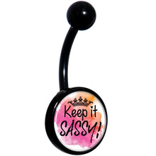 Load image into Gallery viewer, Watercolor Keep it Sassy Black Belly Ring
