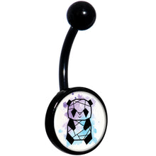Load image into Gallery viewer, Watercolor Geometric Panda Black Belly Ring

