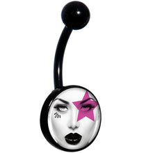 Load image into Gallery viewer, Pretty Pink Model Super Star Black Belly Ring
