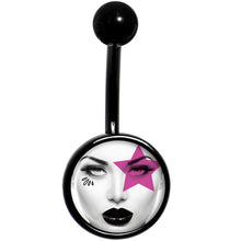 Load image into Gallery viewer, Pretty Pink Model Super Star Black Belly Ring
