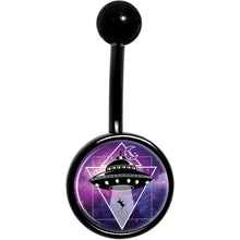 Load image into Gallery viewer, UFO Cat Abduction Black Belly Ring

