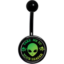 Load image into Gallery viewer, Take Me To Your Leader Black Belly Ring
