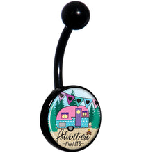 Load image into Gallery viewer, Adventure Awaits Camper Black Belly Ring
