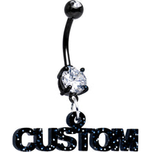 Load image into Gallery viewer, Custom Black Double Gem Personalized Name Belly Ring

