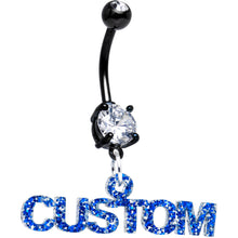 Load image into Gallery viewer, Custom Black Double Gem Personalized Name Belly Ring
