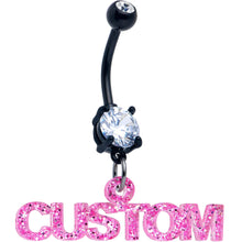 Load image into Gallery viewer, Custom Black Double Gem Personalized Name Belly Ring
