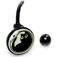 Load image into Gallery viewer, Glow in the Dark Fishbowl Kitty Cat Belly Ring by Onyx O
