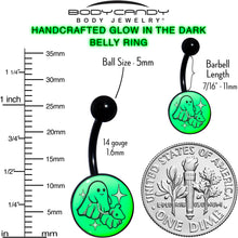Load image into Gallery viewer, Black Anodized Glow in the Dark Halloween Ghost Dog Walker Belly Ring by Onyx O
