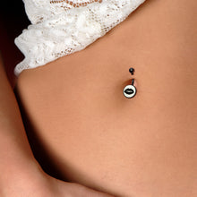 Load image into Gallery viewer, Black Glow in the Dark Lipstick Kiss Mark Belly Ring by Onyx O
