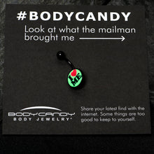 Load image into Gallery viewer, Black Glow in the Dark I Love Me Belly Ring by Onyx O
