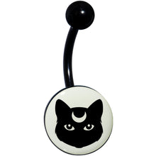Load image into Gallery viewer, Glow in the Dark Mystic Kitty Cat Belly Ring by Onyx O
