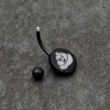 Load image into Gallery viewer, Black Glow in the Dark Poop Belly Ring by Onyx O
