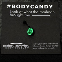 Load image into Gallery viewer, Black Glow in the Dark Heart Spider Web Belly Ring by Onyx O
