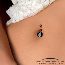 Load image into Gallery viewer, Black Glow in the Dark Holiday Christmas Tree Belly Ring by Onyx O
