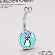 Load image into Gallery viewer, Bunny Penguin Belly Ring by Onyx O
