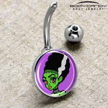 Load image into Gallery viewer, Bride of Frankenstein Belly Ring by Onyx O

