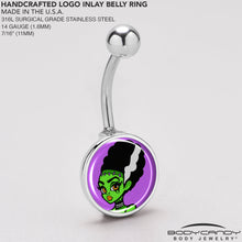 Load image into Gallery viewer, Bride of Frankenstein Belly Ring by Onyx O
