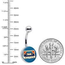 Load image into Gallery viewer, Retro Cassette Tape Belly Ring by Onyx O
