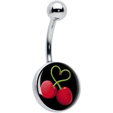 Load image into Gallery viewer, Cherry Heart Belly Ring by Onyx O
