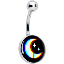 Load image into Gallery viewer, Chromatic Moon Belly Ring by Onyx O
