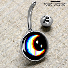 Load image into Gallery viewer, Chromatic Moon Belly Ring by Onyx O
