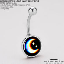 Load image into Gallery viewer, Chromatic Moon Belly Ring by Onyx O
