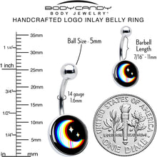 Load image into Gallery viewer, Chromatic Moon Belly Ring by Onyx O
