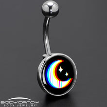 Load image into Gallery viewer, Chromatic Moon Belly Ring by Onyx O
