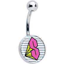Load image into Gallery viewer, Hot Pink Cool S Belly Ring by Onyx O
