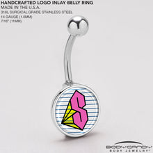 Load image into Gallery viewer, Hot Pink Cool S Belly Ring by Onyx O
