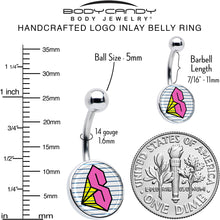 Load image into Gallery viewer, Hot Pink Cool S Belly Ring by Onyx O
