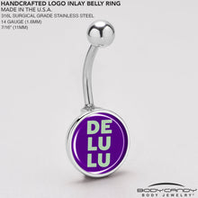 Load image into Gallery viewer, Word DELULU Belly Ring by Onyx O
