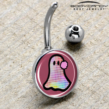 Load image into Gallery viewer, Disco Spirit Ghost Belly Ring by Onyx O
