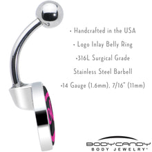 Load image into Gallery viewer, Hollow Heart Doll Word Belly Ring by Onyx O
