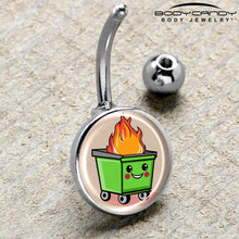 Load image into Gallery viewer, Dumpster Fire Belly Ring by Onyx O
