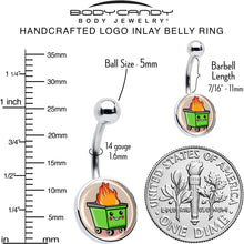 Load image into Gallery viewer, Dumpster Fire Belly Ring by Onyx O
